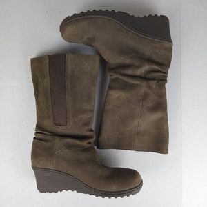 Keen Akita Green Leather Mid-Calf Boots